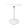 Minimalist Modern White Small Round Metal Pedestal Bar Table Image - 3