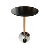 Minimalist Modern White Small Round Metal Pedestal Bar Table Image - 5