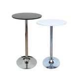 Minimalist Modern White Small Round Metal Pedestal Bar Table Image - 6