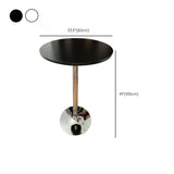 Minimalist Modern White Small Round Metal Pedestal Bar Table #size