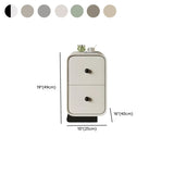 Minimalist Modern Wood Cream Nightstand with 2 Drawers #size