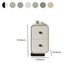 Minimalist Modern Wood Cream Nightstand with 2 Drawers Image - 14