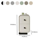 Minimalist Modern Wood Cream Nightstand with 2 Drawers Image - 15