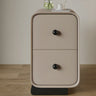 Minimalist Modern Wood Cream Nightstand with 2 Drawers Image - 5