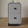 Minimalist Modern Wood Cream Nightstand with 2 Drawers Image - 7