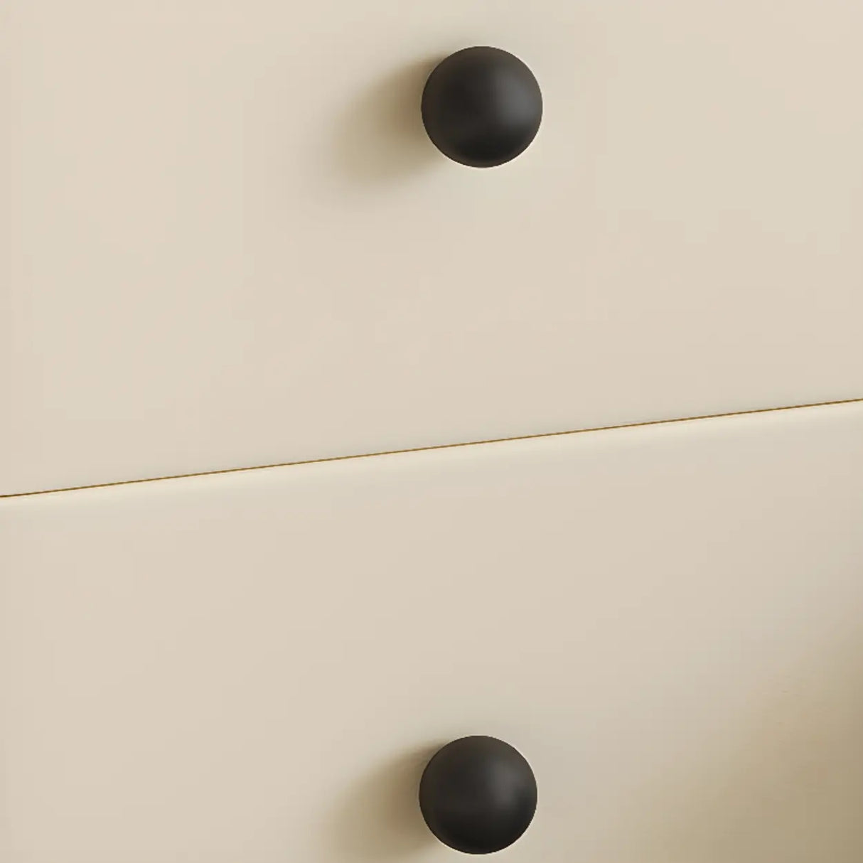 Minimalist Modern Wood Cream Nightstand with 2 Drawers Image - 8