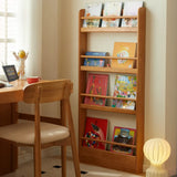 Minimalist Modern Wooden Shallow Vertical Kids Bookshelf Image - 1