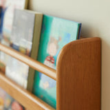 Minimalist Modern Wooden Shallow Vertical Kids Bookshelf Image - 10