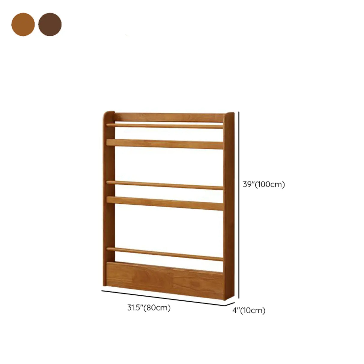 Minimalist Modern Wooden Shallow Vertical Kids Bookshelf 