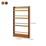Minimalist Modern Wooden Shallow Vertical Kids Bookshelf Image - 12