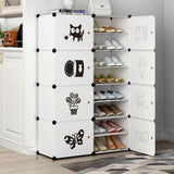 Minimalist Modular White Plastic Shoe Rack Entryway Image - 11