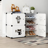 Minimalist Modular White Plastic Shoe Rack Entryway Image - 12
