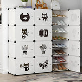 Minimalist Modular White Plastic Shoe Rack Entryway Image - 13