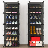 Minimalist Modular White Plastic Shoe Rack Entryway Image - 17