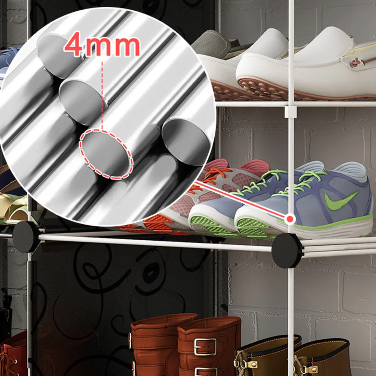 Minimalist Modular White Plastic Shoe Rack Entryway Image - 18