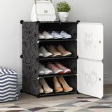 Minimalist Modular White Plastic Shoe Rack Entryway Image - 2