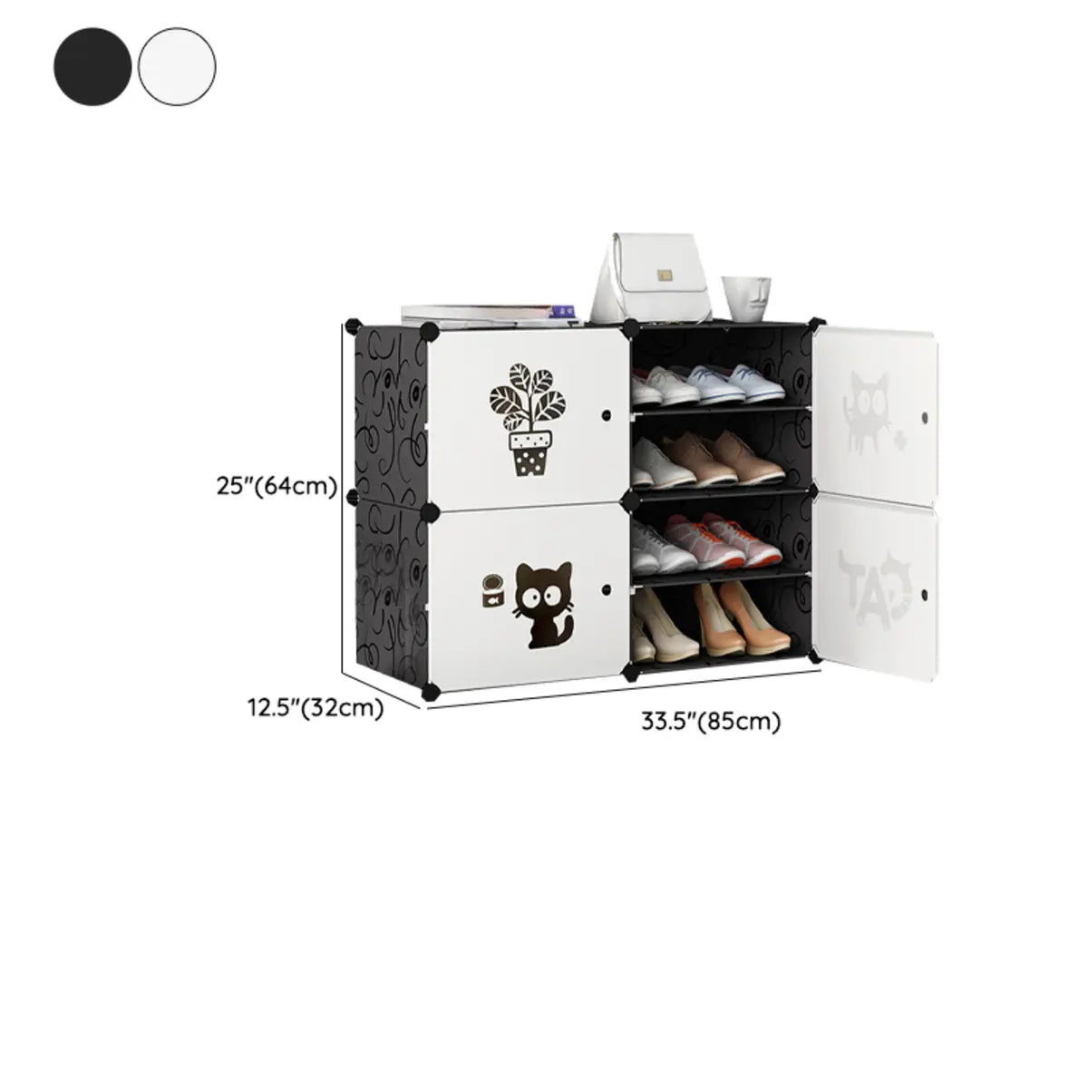 Minimalist Modular White Plastic Shoe Rack Entryway 