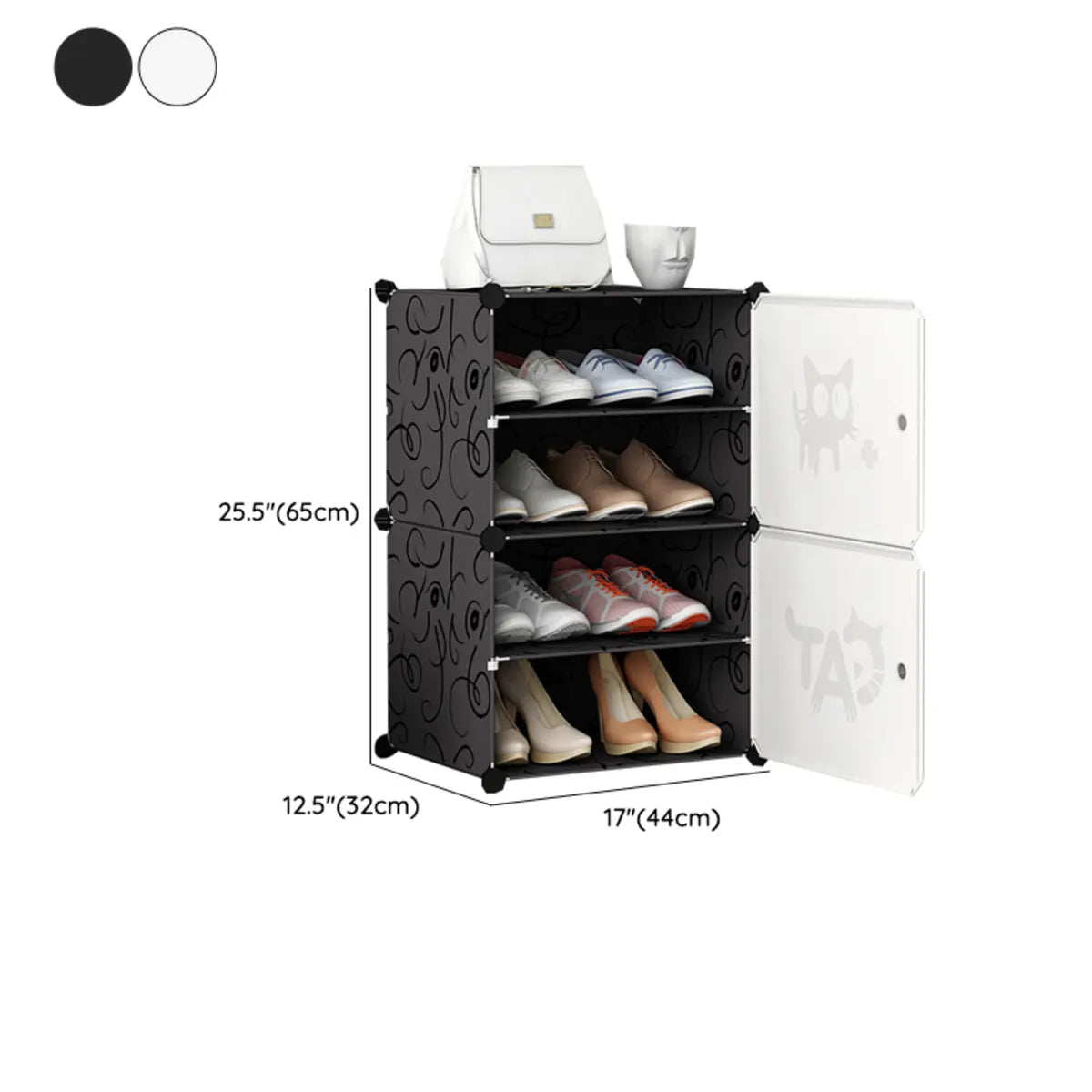 Minimalist Modular White Plastic Shoe Rack Entryway Image - 22