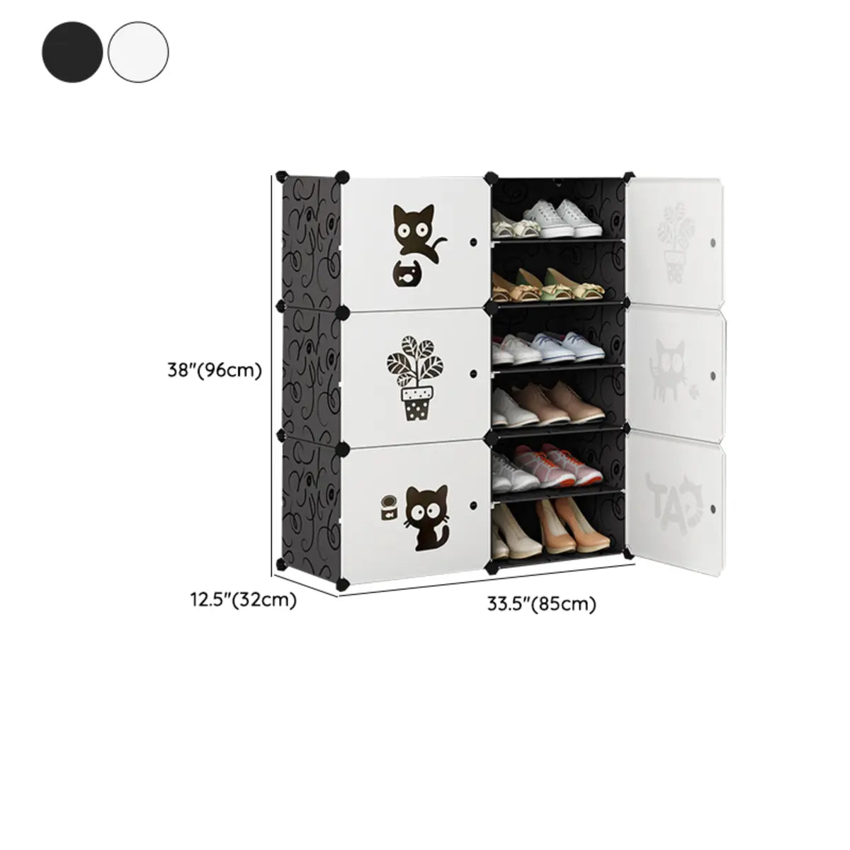 Minimalist Modular White Plastic Shoe Rack Entryway Image - 23