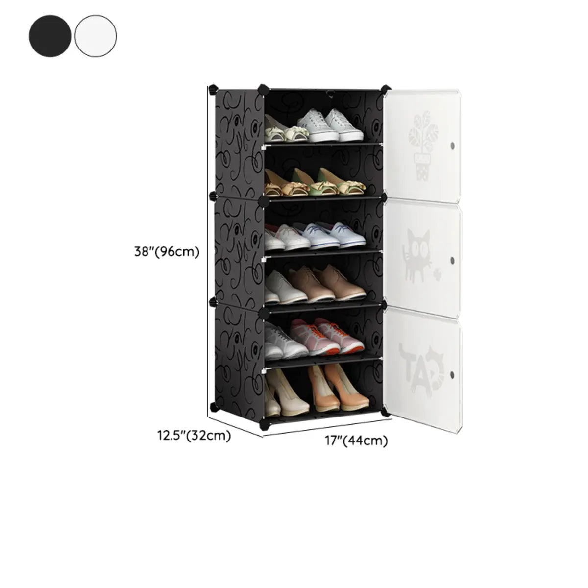Minimalist Modular White Plastic Shoe Rack Entryway Image - 24