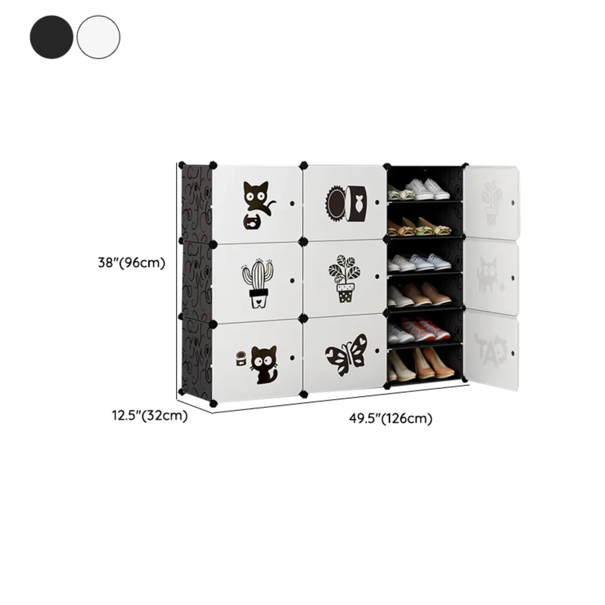 Minimalist Modular White Plastic Shoe Rack Entryway Image - 25