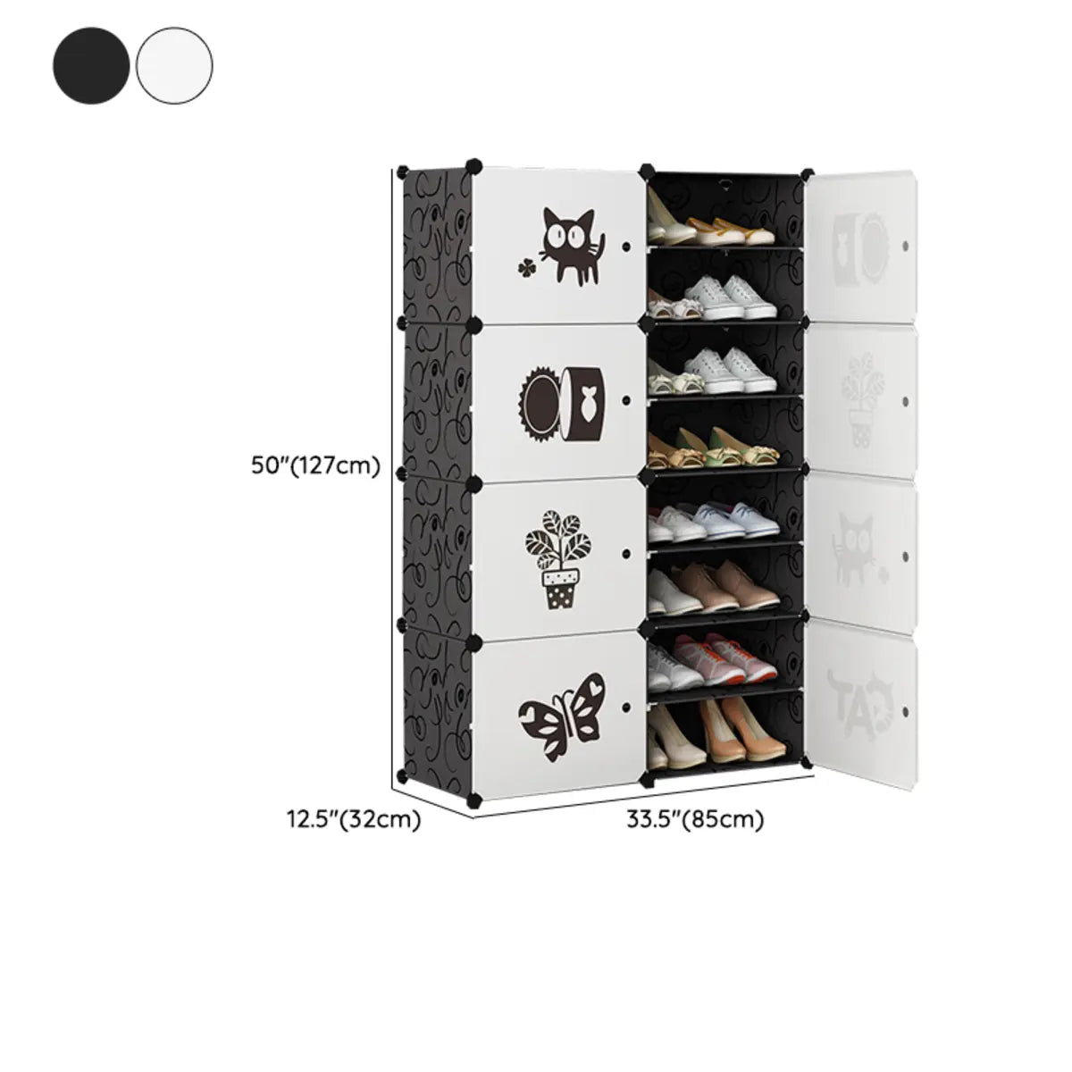Minimalist Modular White Plastic Shoe Rack Entryway Image - 27