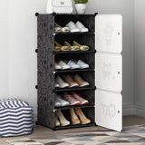 Minimalist Modular White Plastic Shoe Rack Entryway Image - 3