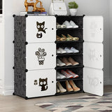 Minimalist Modular White Plastic Shoe Rack Entryway Image - 5