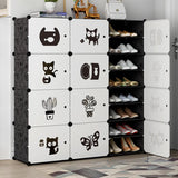 Minimalist Modular White Plastic Shoe Rack Entryway Image - 8