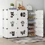 Minimalist Modular White Plastic Shoe Rack Entryway Image - 9