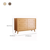 Minimalist Natural Rubberwood 5-Drawer Storage Dresser Image - 13