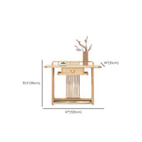 Minimalist Oak Wood Natural Storage Display Console Table #size