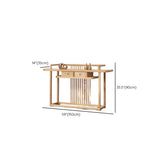 Minimalist Oak Wood Natural Storage Display Console Table Image - 13