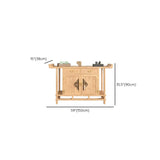 Minimalist Oak Wood Natural Storage Display Console Table Image - 15