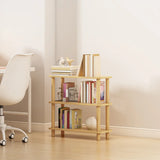 Minimalist Open-Back Wooden Etagere Display Bookshelf Image - 10