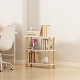 Minimalist Open-Back Wooden Etagere Display Bookshelf Image - 11