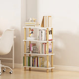 Minimalist Open-Back Wooden Etagere Display Bookshelf Image - 15