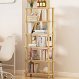 Minimalist Open-Back Wooden Etagere Display Bookshelf Image - 20