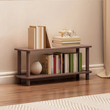 Minimalist Open-Back Wooden Etagere Display Bookshelf Image - 25