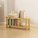 Minimalist Open-Back Wooden Etagere Display Bookshelf Image - 26