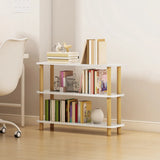 Minimalist Open-Back Wooden Etagere Display Bookshelf Image - 30