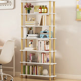 Minimalist Open-Back Wooden Etagere Display Bookshelf Image - 42