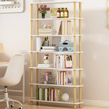 Minimalist Open-Back Wooden Etagere Display Bookshelf Image - 60