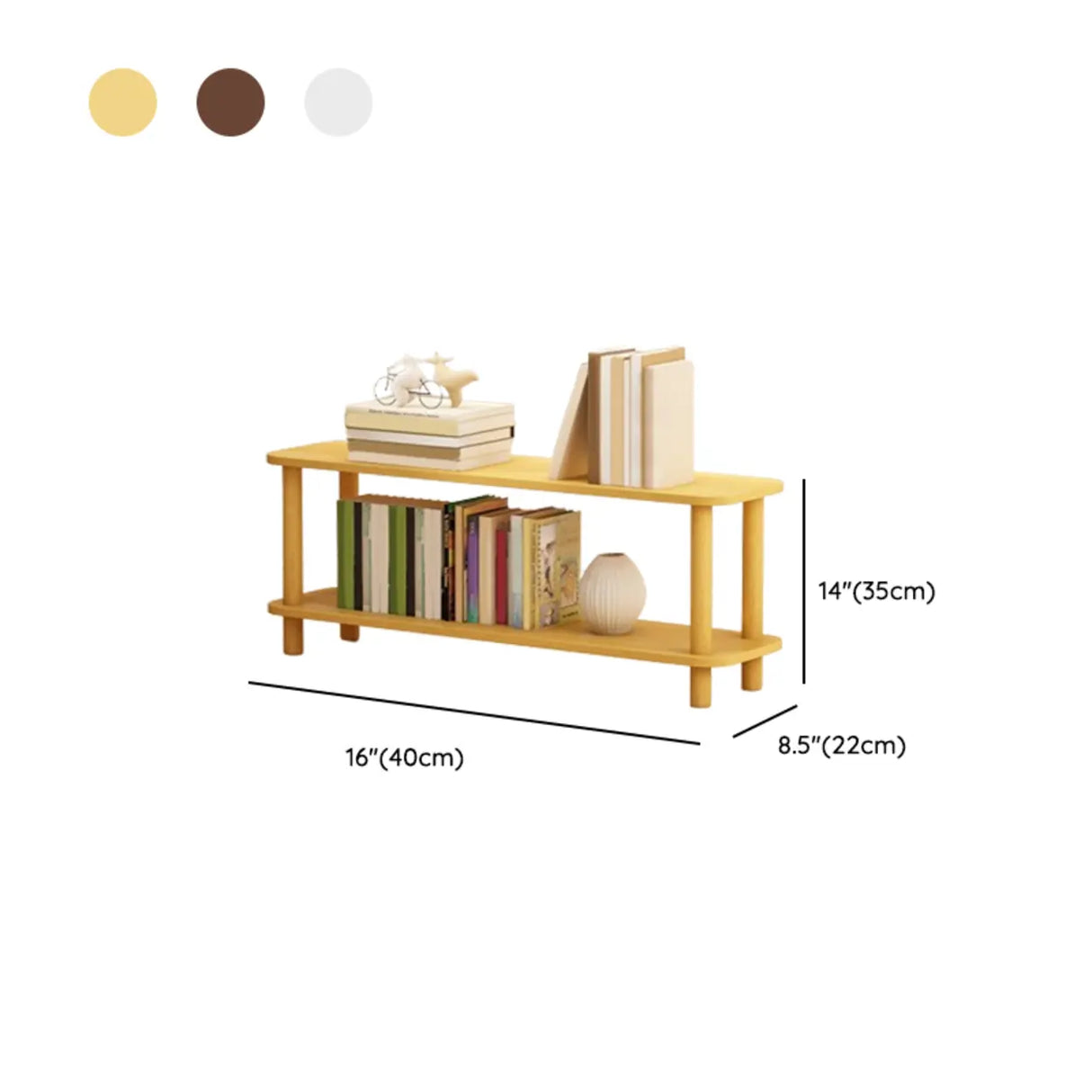 Minimalist Open-Back Wooden Etagere Display Bookshelf 