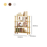 Minimalist Open-Back Wooden Etagere Display Bookshelf Image - 63