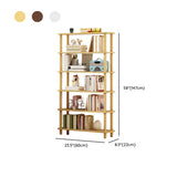 Minimalist Open-Back Wooden Etagere Display Bookshelf Image - 71