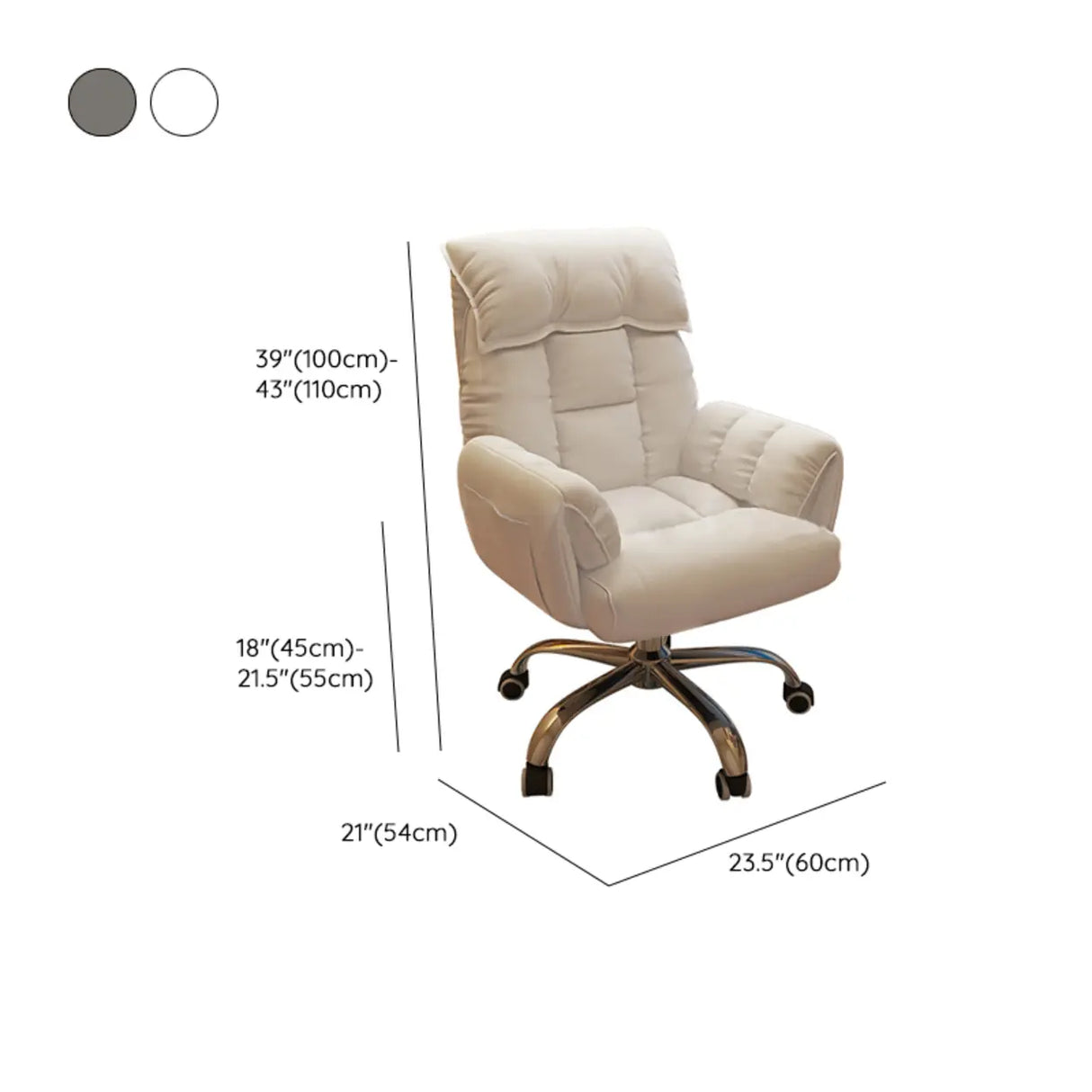 Minimalist Padded Faux Leather Office Chair with Wheels Image - 25