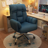 Minimalist Padded Faux Leather Office Chair with Wheels Image - 14