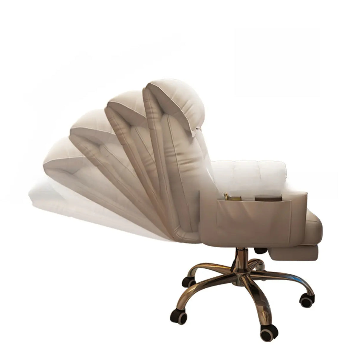Minimalist Padded Faux Leather Office Chair with Wheels Image - 17