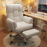 Minimalist Padded Faux Leather Office Chair with Wheels Image - 4